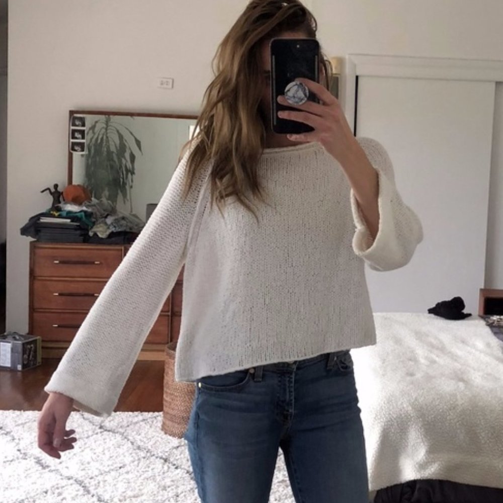Free People Chunky Open Back Knit Sweater